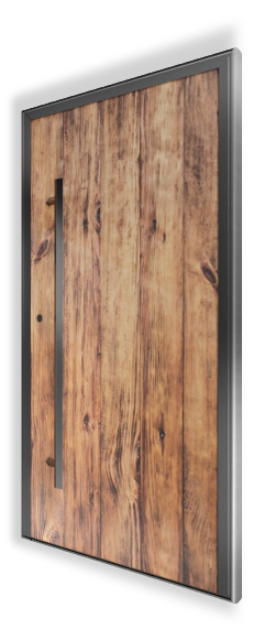 Innowacyjne drzwi wejściowe D215 NEWAY - Indywidualny projekt - Pochwyt Q10 2000 mm, kolor RAL 9005