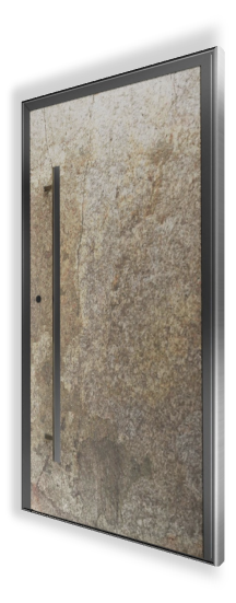 Ekskluzywne drzwi wejściowe H339 NEWAY - Fornir Gold Rock - Pochwyt QA10 9005, 1600 mm