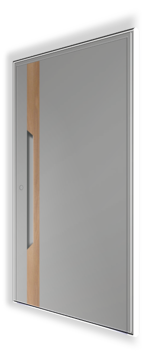 Ekskluzywne drzwi wejściowe P121 NEWAY - RAL 9006 - Okleina Montana - Pochwyt KA1, RAL 9006, 1000 mm