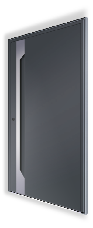 Ekskluzywne drzwi wejściowe P124 NEWAY - RAL 7016 - Aplikacje: stal nierdzewna - Pochwyt KA1, RAL 7016, 1600 mm