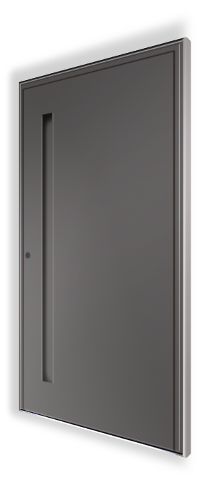 Ekskluzywne drzwi wejściowe P129 NEWAY - RAL 9007 - Pochwyt KA1, 1600 mm